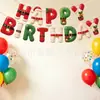 Bandera de Tirar de Cumpleaños Navideño Dibujos Animados de Papá Noel Banner de Letras para Fiesta Decoración Colgante en Espiral Adorno para Tarta Adornos