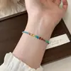 Cadena para Clavícula de Dopamina con Piedra Natural de Colores Estilo Mismo que Bloguero Europeo y Americano Collar Pulsera de Nicho Tejido de Piedra Natural