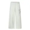 Calça de Moletom Esportiva Yongfang com Estampa de Letras Americanas Unissex Solta Caimento Simples Street Dance Perna Larga Reta Calça Casual