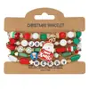 Pulseira de Natal Pulseira de Contas Transfronteiriça Boneco de Neve Árvore de Natal Velho Chifre Pulseira com Pingente de Presente Atacado