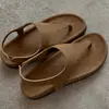 Sandalias Romanas de Dedo Retro Simples y Elegantes para Mujer, Perfectas para Vacaciones de Verano, Chanclas de Suela Plana