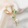 Broche de Alta Qualidade de Luxo Guofeng Feminino de Jade Natural Hetian Pérola de Água Doce Calcedônia Acessórios para Roupa