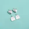 Pingente Coração de Pêssego Estilo Coreano Prata Esterlina S925 Pulseira de Cristal Igual à de Blogueira Coreana Pingente Casa do Amor Acessórios DIY