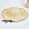 Chapéu de Pescador com Proteção Solar Ins, Chapéu de Palha Dobrável Fresco e Simples de Verão para Mulheres, Design Floral, Adequado para Passeios e Férias, Chapéu de Sol, Estilo Hyuna