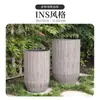 Atacado de fábrica transfronteiriço super imitação pedra plástico jardinagem interna super alto redondo planta verde árvore alto profundo vaso de flores