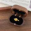 Anel Rosa Escovado de Luxo Leve e de Alta Qualidade, Flor Aberta Estéreo Vintage Medieval, Anel Ajustável para o Dedo Indicador
