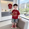 Conjunto de Verano para Niños 2026 Nuevo Estilo Ropa de Verano Guapa para Niños Moda Tendencia Celebridad de Internet Deportiva de Manga Corta Dos Piezas 6