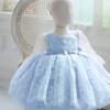 Vestido de princesa para cumpleaños de bebé, de hilo hinchado, para niña de las flores, para boda, para actuación de piano, estilo extranjero, súper hada femenina