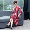 Vestido cheongsam de estilo chino de primavera para mediana edad, nuevo, mejorado, vestido de novia plisado, traje Tang sobre la rodilla, vestido diario