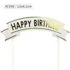 Banner de Arco de Feliz Cumpleaños Plug-in Tarjeta Plug-in para Pastel Vestir Bronceado Horneado Bandera de Feliz Cumpleaños
