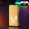 2023 alto valor de color luminoso doble arco carga USB encendedor personalidad creativa a prueba de viento red social encendedor venta al por mayor