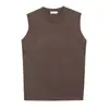 Colete de Tricô Cinza com Gola Redonda em Camadas para Mulheres no Outono e Inverno, Novo Estilo, Aparência Solta e Emagrecedora, Colete para Usar por Baixo e por Cima, Muito Bonito