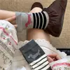 Calcetines de Algodón para Mujer, Edición Limitada de Otoño, Rayas Gruesas, Lindos, Versátiles, Dibujo de Perro, Ambiente Atmosférico, para Parejas, de Media Pantorrilla