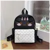 Bolsa de Lona Fofa Japonesa Mochila com Bordado de Desenho Animado Mochila de Grande Capacidade Mochila de Gatinho Bolsa Escolar para Alunos do Ensino Fundamental II e Ensino Médio