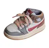 Zapatos para Niños 2025 Otoño Nuevo Modelo Estilo Coreano Moda Bloques de Color Caña Media Zapatillas Aj Zapatos Casuales para Niños y Niñas