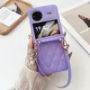 Funda de Moda para Teléfono vivoXFlip de Cuero con Patrón de Diamantes Nuevo de Gama Alta Funda Plegable vivoxflip
