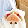 Colgante de peluche de sándwich, muñeca de juguete de comida linda, accesorio que chirría para mochilas de estudiantes