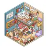 Adesivos de Cabana de Paisagismo Coreana Transfronteiriça Cena em Miniatura Manual de Cena Sem Corte Empilhamento Estéreo 3D Adesivos