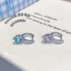 Brincos de Zircônia Coração Cintilante Estilo Ins de Designer Acessíveis de Luxo Nicho Simples e Versáteis