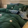Funda de edredón de coralina de invierno pieza única Invierno franela dormitorio estudiantil individual leche felpa más terciopelo sábana bajera funda de edredón