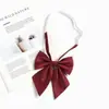 Pajarita de graduación para mujer, color vino tinto, estilo académico japonés JK, accesorios para uniformes escolares gratuitos.