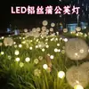 Luz de junco LED dente-de-leão em bola de arame de alumínio, luz de bola redonda, iluminação de jardim à prova d'água para exterior, luz de gramado, luz de paisagem montada no solo