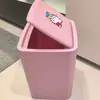 Cubo de basura abatible de gatito con tapa emergente tipo pulsador para baño y cocina del hogar, gran capacidad, diseño de dopamina con tapa