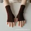 Japón y Corea Otoño Invierno Guantes de Lana Extra Largos Sin Dedos para Mujer Mangas Largas Mangas Falsas Guantes Largos Cálidos de Invierno Europeos y Americanos