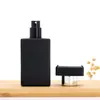 Frasco de perfume quadrado plano com spray contínuo de 30ml em estoque, frasco vazio de vidro com bico de 15mm, conveniente para carregar refis de perfume