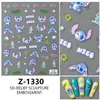 Redanco Novo 5D Embotido Desenho Animado Stitch Adesivos de Unha Decalques de Unha Adesivos 3D Venda por Atacado