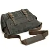 Bolso Cruzado de Hombro para Hombre con Empalme de Lona Encerada al Aceite Retro Europeo y Americano, Nuevo Estilo, Ligero, para Negocios, Viajes