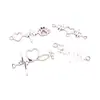 4 Estilos Plata Antigua Nueva Aleación Conector ECG Corazón Pata de Gato Agujero Doble Pulsera DIY Collar Accesorios de Joyería Venta al por Mayor