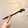 Pasador de Sándalo Negro para Mujer, Accesorio para el Cabello Fresco y Elegante, Pasador de Flor de Magnolia, Adorno para el Cabello Estilo Antiguo Qipao, Pasador Diario para Peinados Recogidos