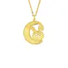 Oro de Arena Vietnamita Plata de Ley S925 Panal Escama de Pez Conejo Lunar Accesorios de Collar para Mujer Moda de Nicho Colgante Joyería Transfronteriza