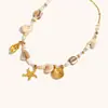 Collar Vintage Estrella de Mar de Temperamento Transfronterizo Europeo y Americano Acero Inoxidable Chapado en Oro de 18K Serie Marina Francesa Maillard Pulsera