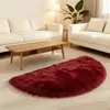 Tapete Semicircular, Capacho Espesso de Lã Sintética, Tapete de Porta de Entrada, Tapete para Sala de Estar Sofá, Tapete para Quarto ao Lado da Cama