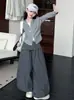 Conjunto Casual para Niñas Otoño 2026 Estilo Nuevo Sudadera con Capucha Chaqueta para Niñas Grandes Pantalones de Pierna Ancha Brote de Flor Primavera/Otoño
