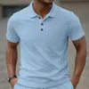 2026 Verão Transfronteiriço Amazon Homens Novo Jacquard Cor Sólida Simples Gola Reversível Casual ao Ar Livre Camisa POLO