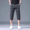 Pantalones Cortos de Verano para Hombre, Corte Recto, Finos, Caídos, Versátiles, Estilo de Negocios, Nuevos Pantalones Casuales Cropped de Gama Media para Hombre
