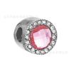 Bola de barro agujero grande aleación de zinc rosa con colgante de cuentas de pedrería pulsera DIY. El collar. Cuerda trenzada