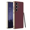 Funda protectora de cuero galvanizado para Samsung S25 Ultra, resistente a caídas y sencilla.