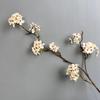 Flor de Pera de Galho Longo Tecido de Seda Floral Chinês Flor de Pera Simulada Decoração de Casa Suprimentos para Casamento Galho de Flor de Cerejeira Galho de Flor de Ameixa de Inverno