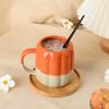 Serie de Tazas de Porcelana de Hueso Estilo Europeo en Varios Estilos con Diseño de Calabaza Bicolor, Adecuadas para Oficina y Hogar, Estilo Nórdico