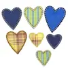 Tela de Cuadros Rayados Sencilla Parche de Corazón Bordado por Computadora Accesorios para Ropa Bolsas Decoración Material DIY Parche Parche