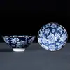 Taza de té cerámica sombrero maestro taza de té pintada a mano té individual taza de té japonés azul y blanco porcelana taza de té juego de té kung fu cuenco de té al por mayor
