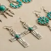 En stock en fábrica pendientes turquesa estilo étnico pendientes transfronterizos conjunto pendientes étnicos bohemios retro europeos y americanos