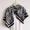 Pañuelo Cuadrado Grande de Seda Oblicua Estilo Británico 90 Estampado de Cebra Seda Moda Bufanda Chal Versátil