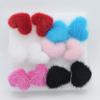 Pendientes de botón de borla de pelo en forma de corazón ins pendientes de botón súper suaves producción y procesamiento pendientes de botón Joyería popular europea y americana Nuevo