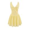 Aliexpress Venta al por mayor de ropa europea y americana transfronteriza 2025 Principios de Primavera Nuevo Vestido Francés Estilo Pura Deseo Escote en V Profundo
