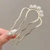 Pasador de Pelo en Forma de U con Perlas para Mujer 2025 Nuevo Estilo Herramienta de Peinado Pasador de Pelo Accesorio de Pelo de Alta Gama Estilo Chino Peine Pasador de Pelo Adorno para la Cabeza